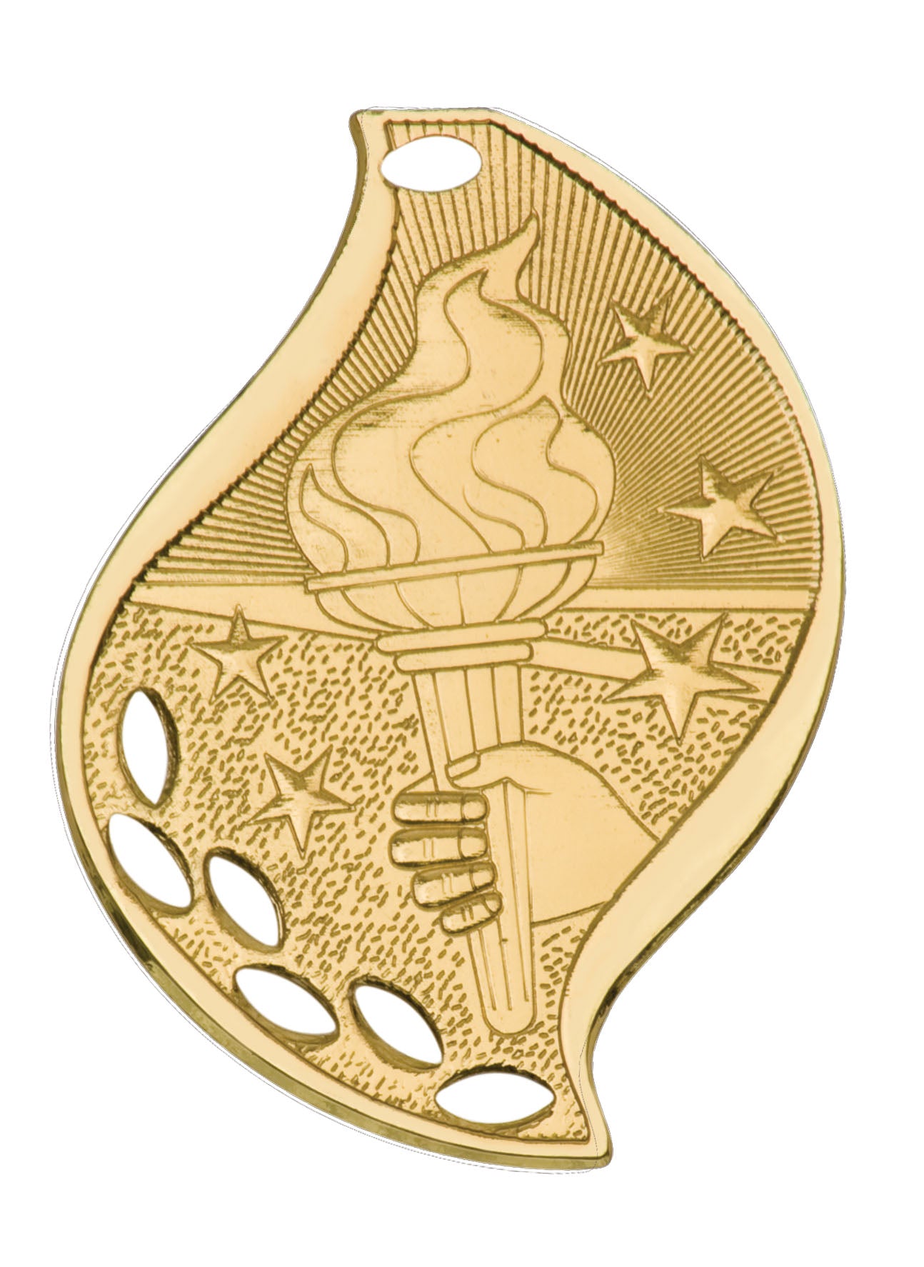 2 1/4" Victory Laserable Flame Medal
