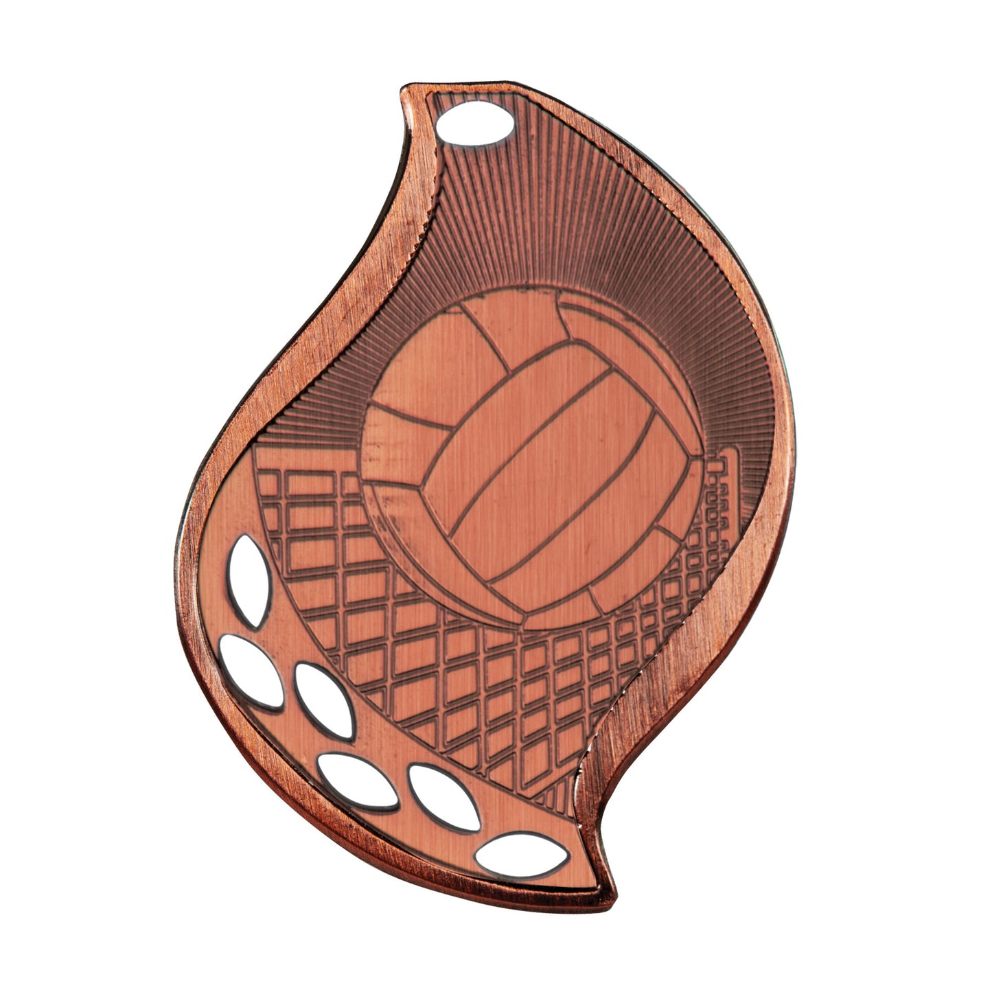 2 1/4" Volleyball Laserable Flame Medal