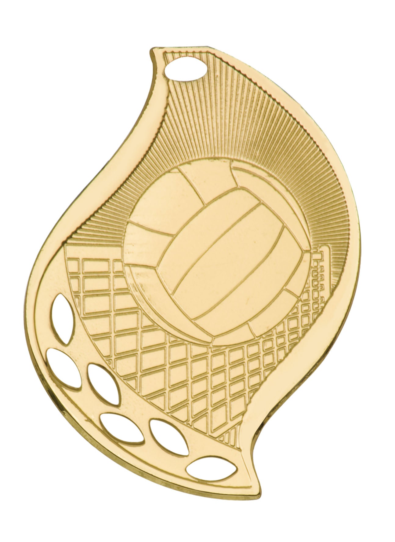 2 1/4" Volleyball Laserable Flame Medal