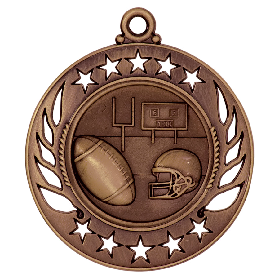 2 1/4" Football Galaxy Medal