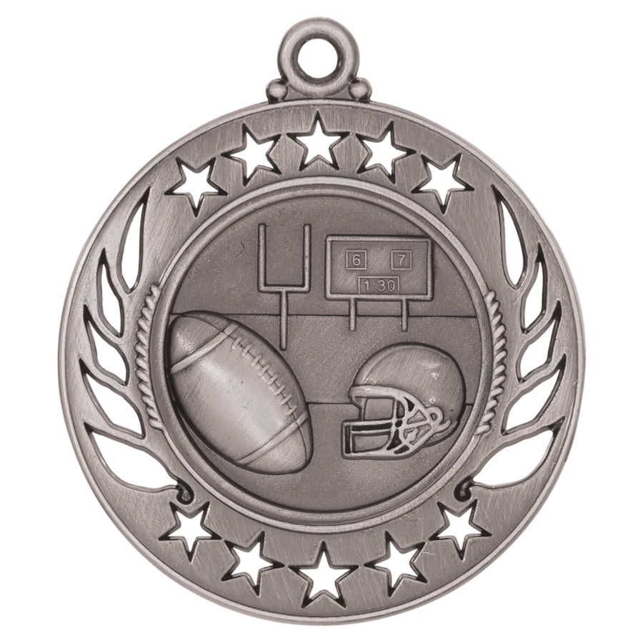 2 1/4" Football Galaxy Medal