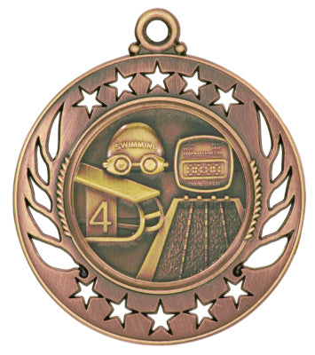 2 1/4" Swimming Galaxy Medal