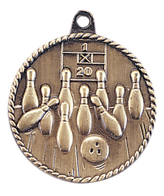 2" Bowling High Relief Medal