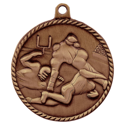 2" Football High Relief Medal