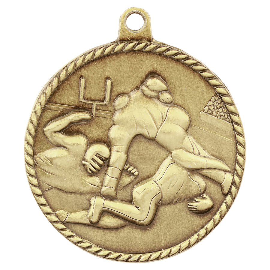 2" Football High Relief Medal