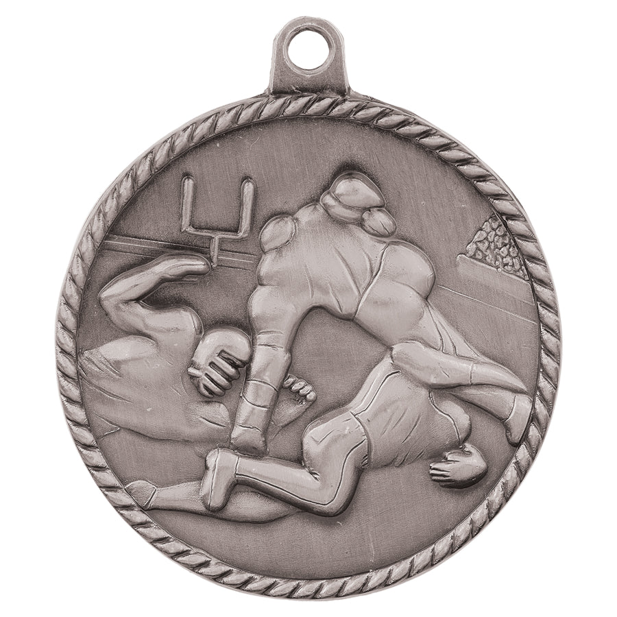 2" Football High Relief Medal