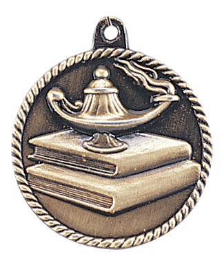 2" Lamp of Knowledge High Relief Medal
