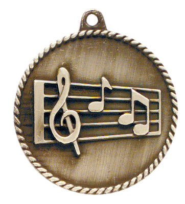 2" Music High Relief Medal