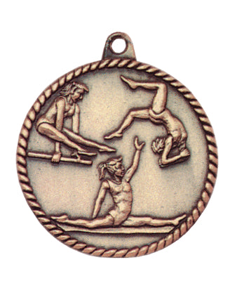 2" Female Gymnastics High Relief Medal