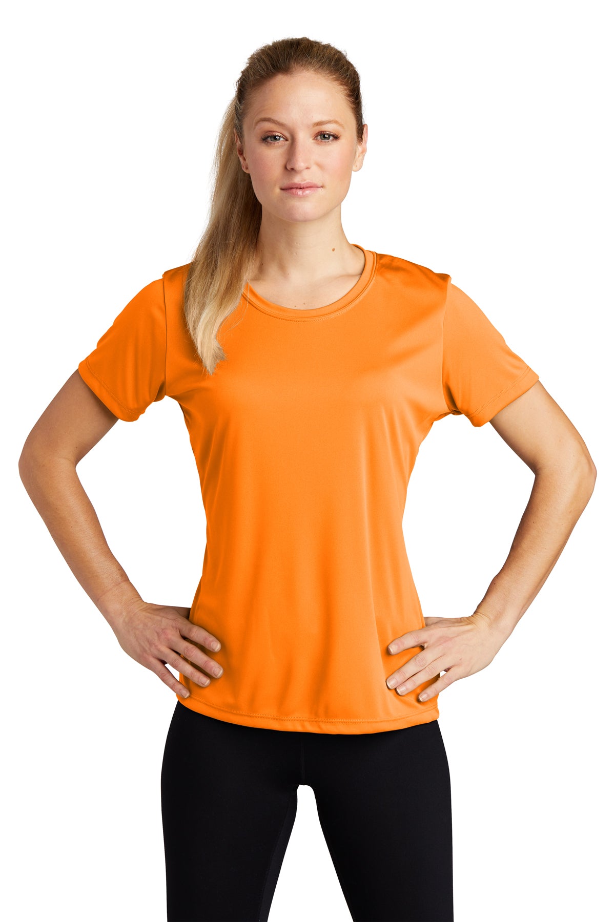 Sport Tek Ladies Performance Tee - S Neon Orange