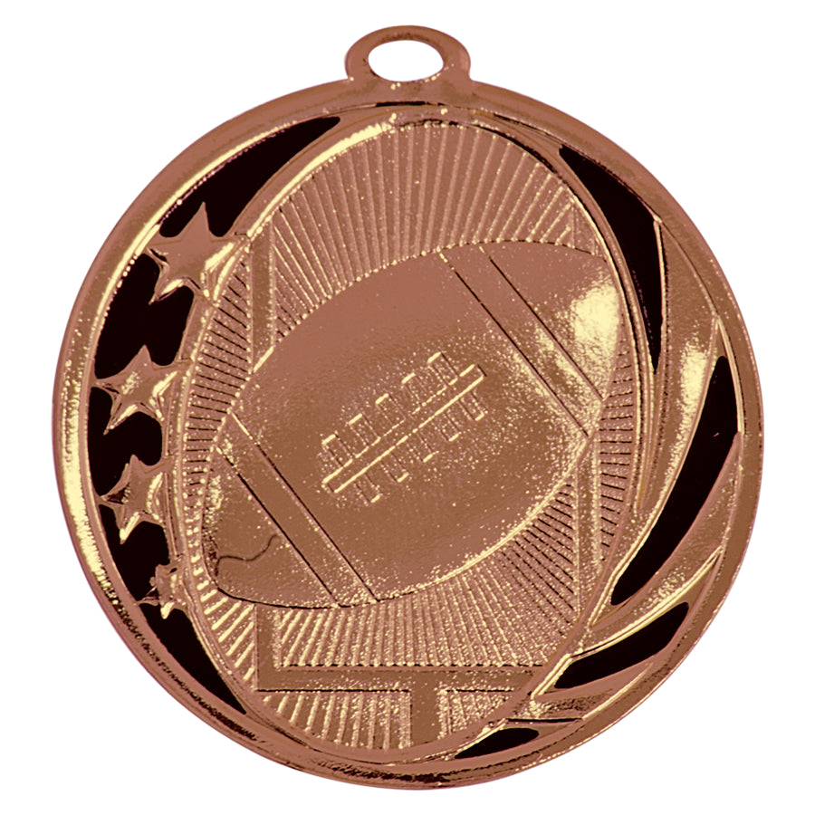 2" Football Laserable MidNite Star Medal