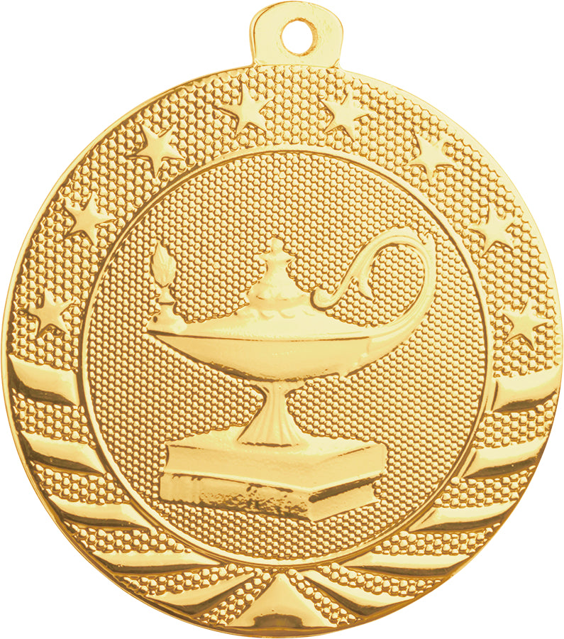 2" Lamp of Knowledge Starbrite Medal