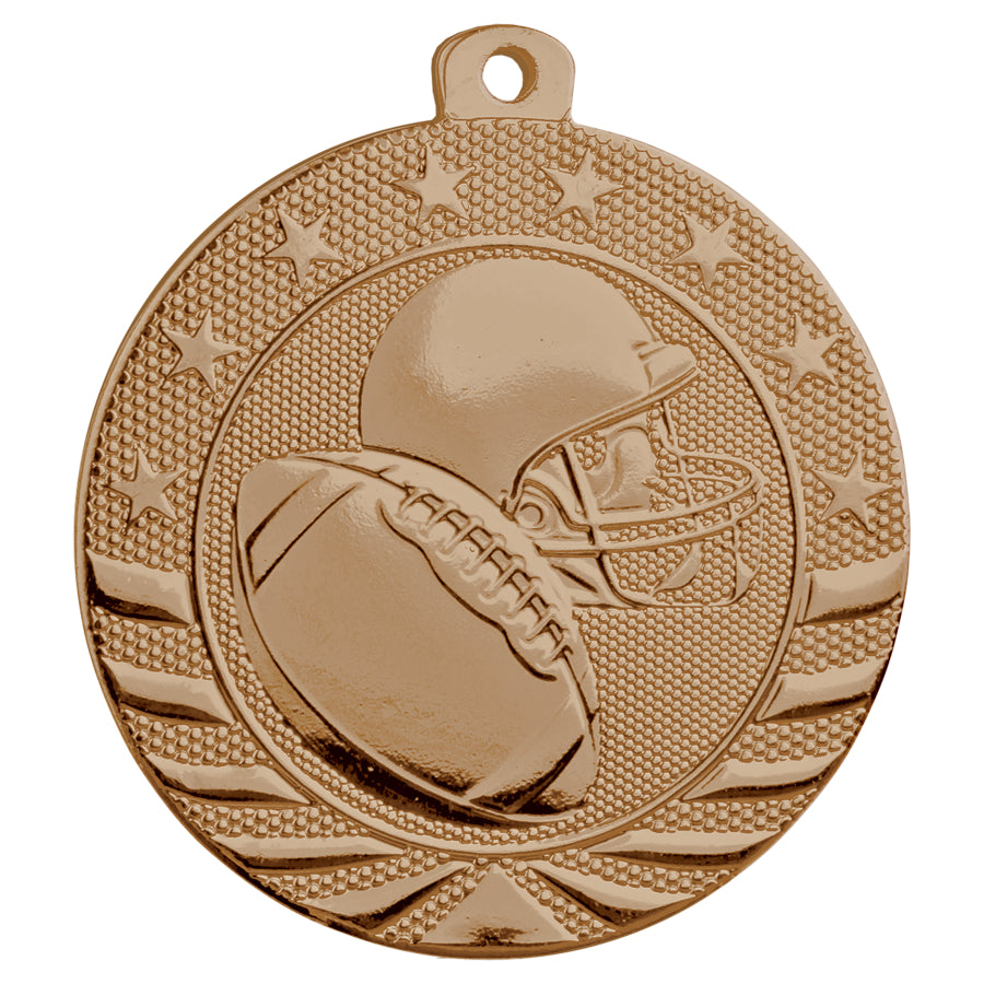 2 3/4" Football Starbrite Medal