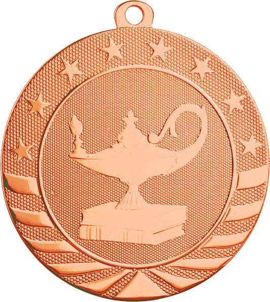 2 3/4" Lamp of Knowledge Starbrite Medal