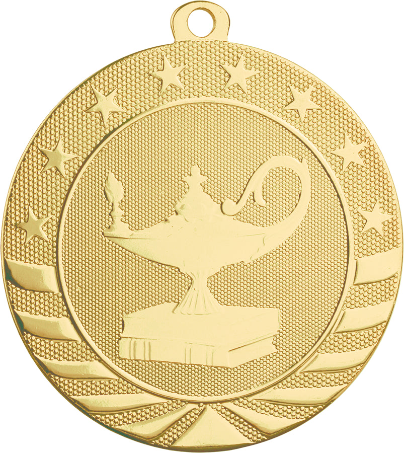 2 3/4" Lamp of Knowledge Starbrite Medal