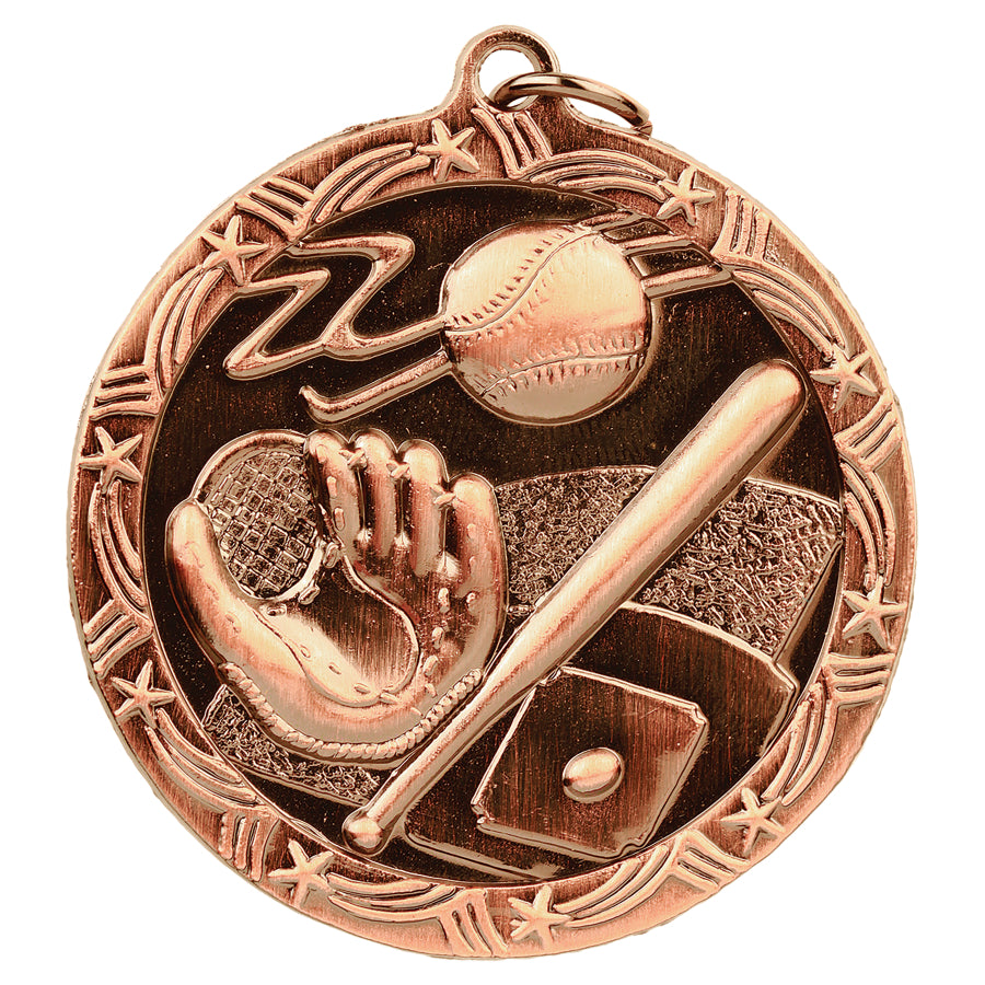 1 3/4" Baseball/Softball Shooting Star Medal