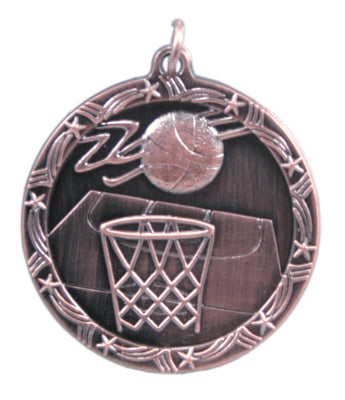 1 3/4" Basketball Shooting Star Medal