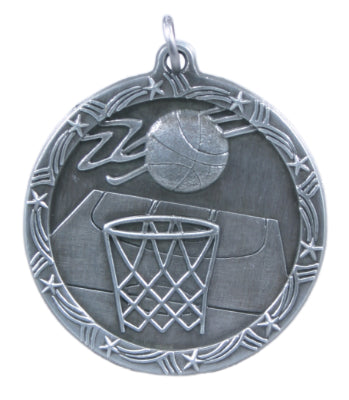 1 3/4" Basketball Shooting Star Medal