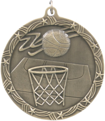 2 1/2" Basketball Shooting Star Medal