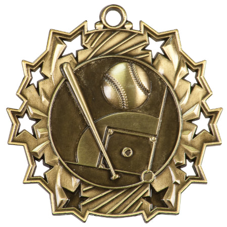 2 1/4" Baseball/Softball Ten Star Medal