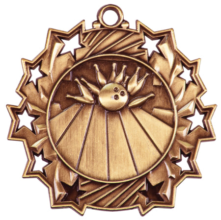 2 1/4" Bowling Ten Star Medal