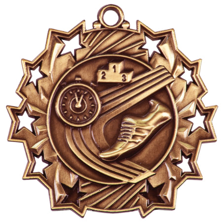 2 1/4" Track Ten Star Medal
