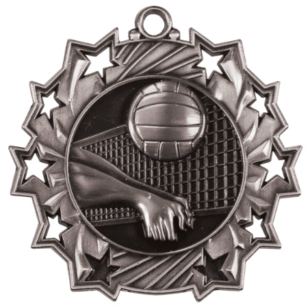 2 1/4" Volleyball Ten Star Medal