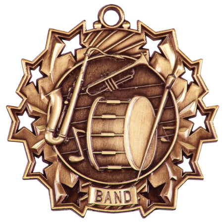 2 1/4" Band Ten Star Medal
