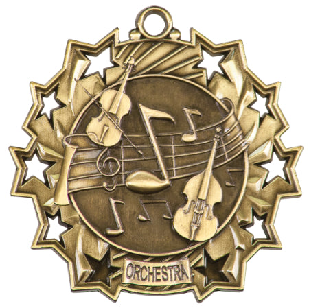 2 1/4" Orchestra Ten Star Medal