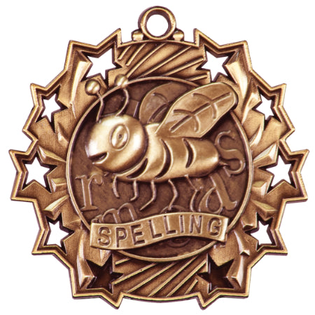 2 1/4" Spelling Ten Star Medal